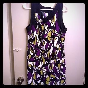White, Black, Purple and Green dress